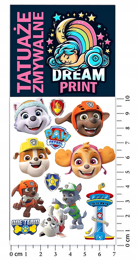 TATUAŻE ZMYWALNE DLA DZIECI DZIECIĘCE PSI PATROL WZORY JAKOŚĆ EAN (GTIN) 5904629562138