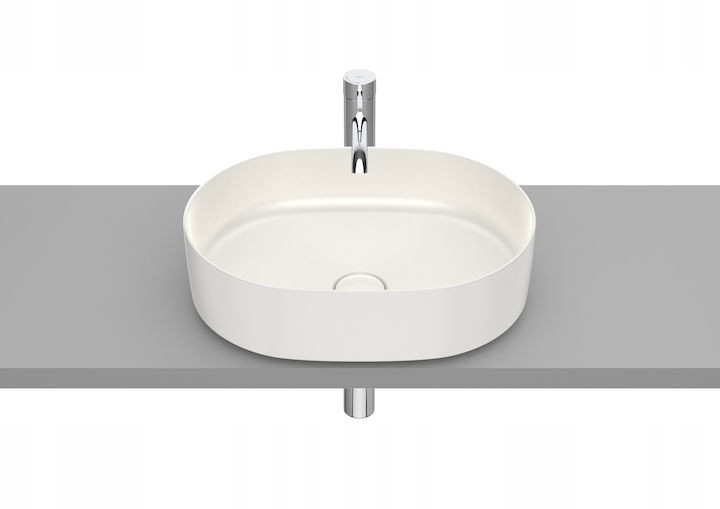 Umywalka Fineceramic Roca Inspira Round nablatowa 50x37 beż A327520650