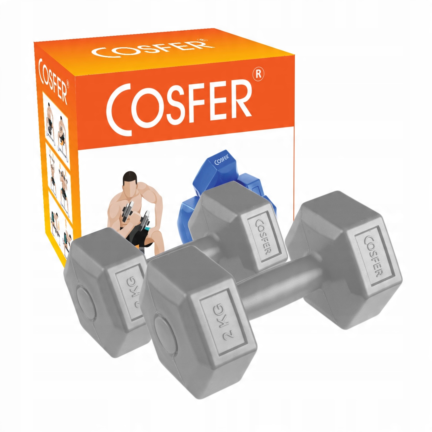 

Zestaw Hantli 2x2kg Hantelki Ciężarki Fitness 4kg