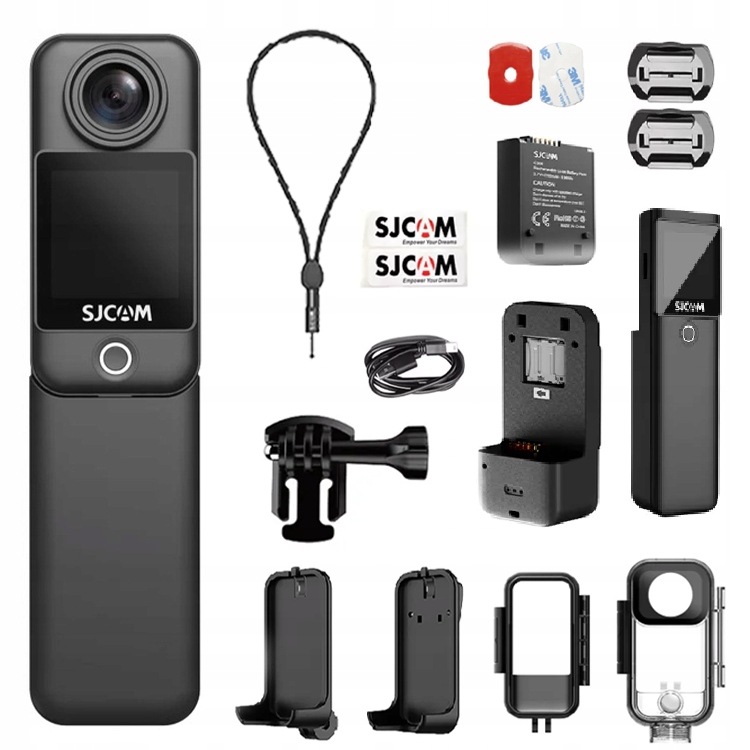 mini Kamera Sport Sjcam C300 4K Uhd dve obrazovky 2x Výkonná batéria na dovolenku