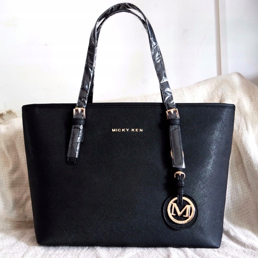 DAMSKA Czarna SKÓRZANA POJEMNA miejska klasyczna Chanelka TORBA A4 TOREBKA Styl miejski