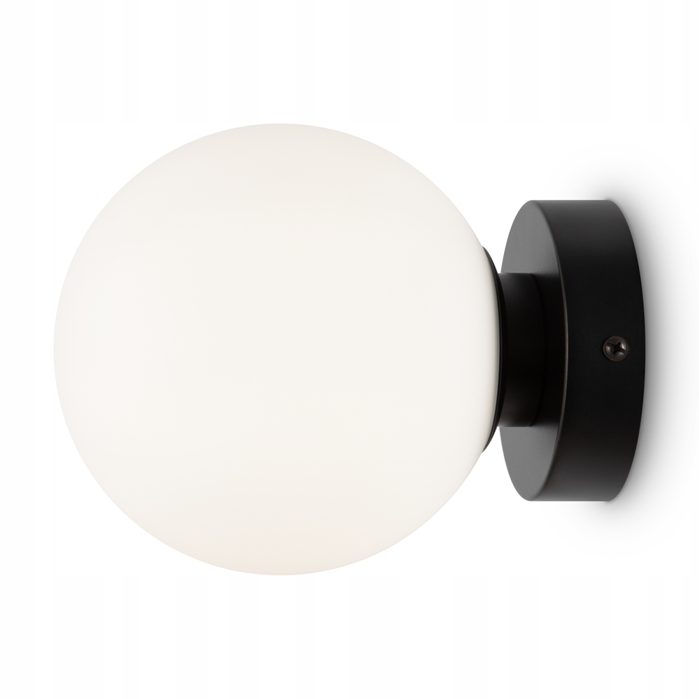 Nástenná lampa nástenná čierna sklenená biela guľa 18 cm do spálne Maytoni