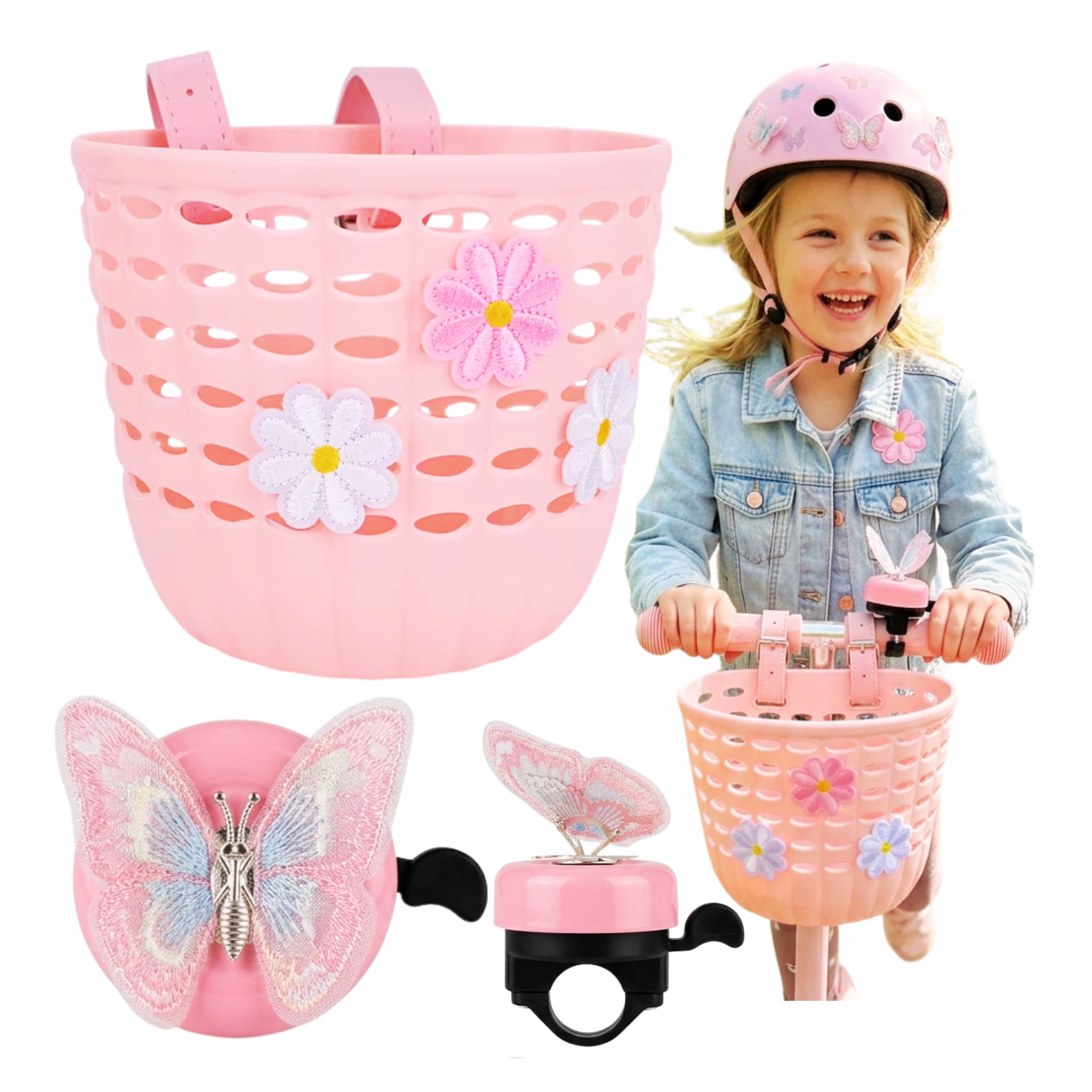 Koszyk na Rower Rowerowy Hulajnoga Rowerek Biegowy Dzwonek na kierownicę