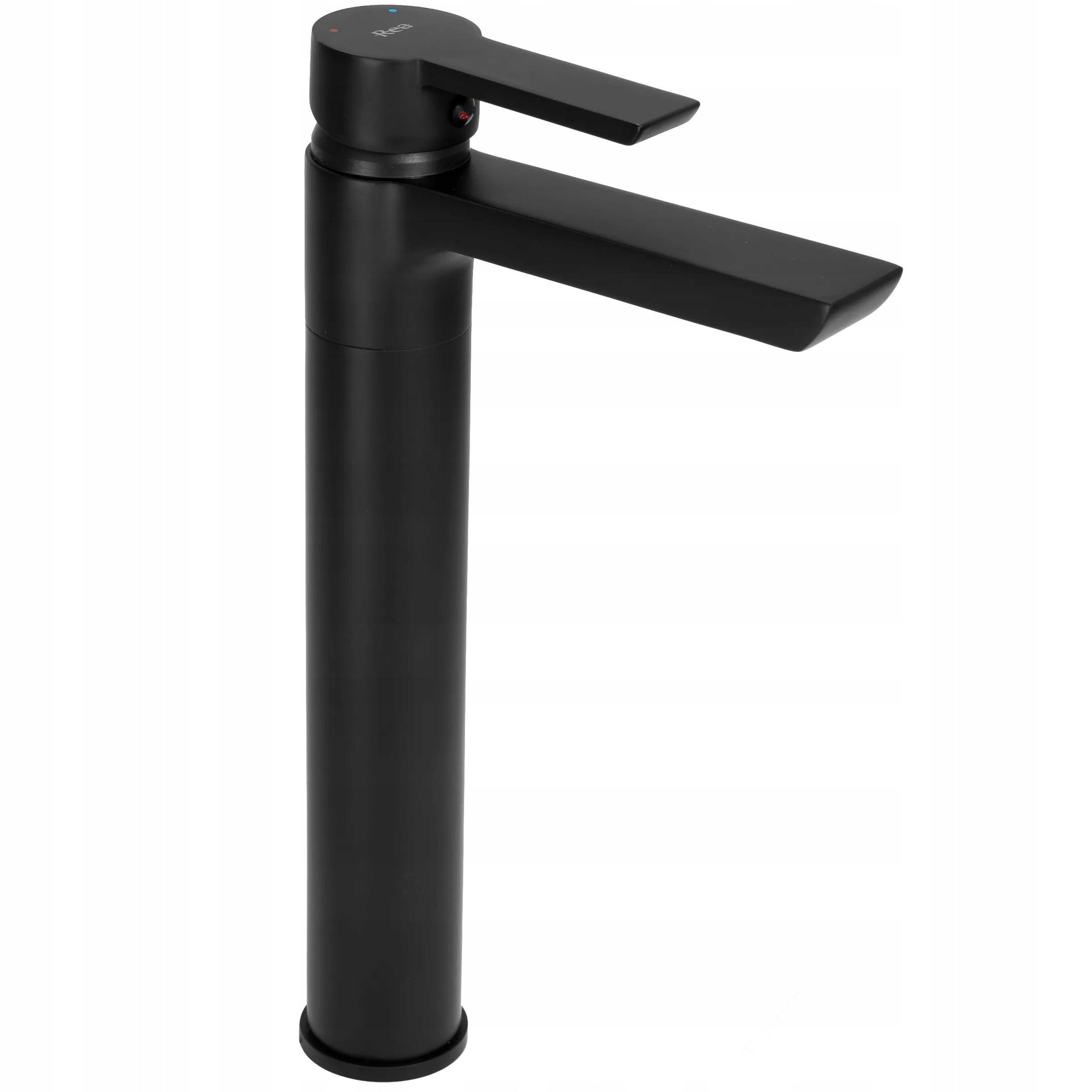 Vysoká černá umyvadlová baterie Rea Argus Black stojánková na desku 28,5 cm