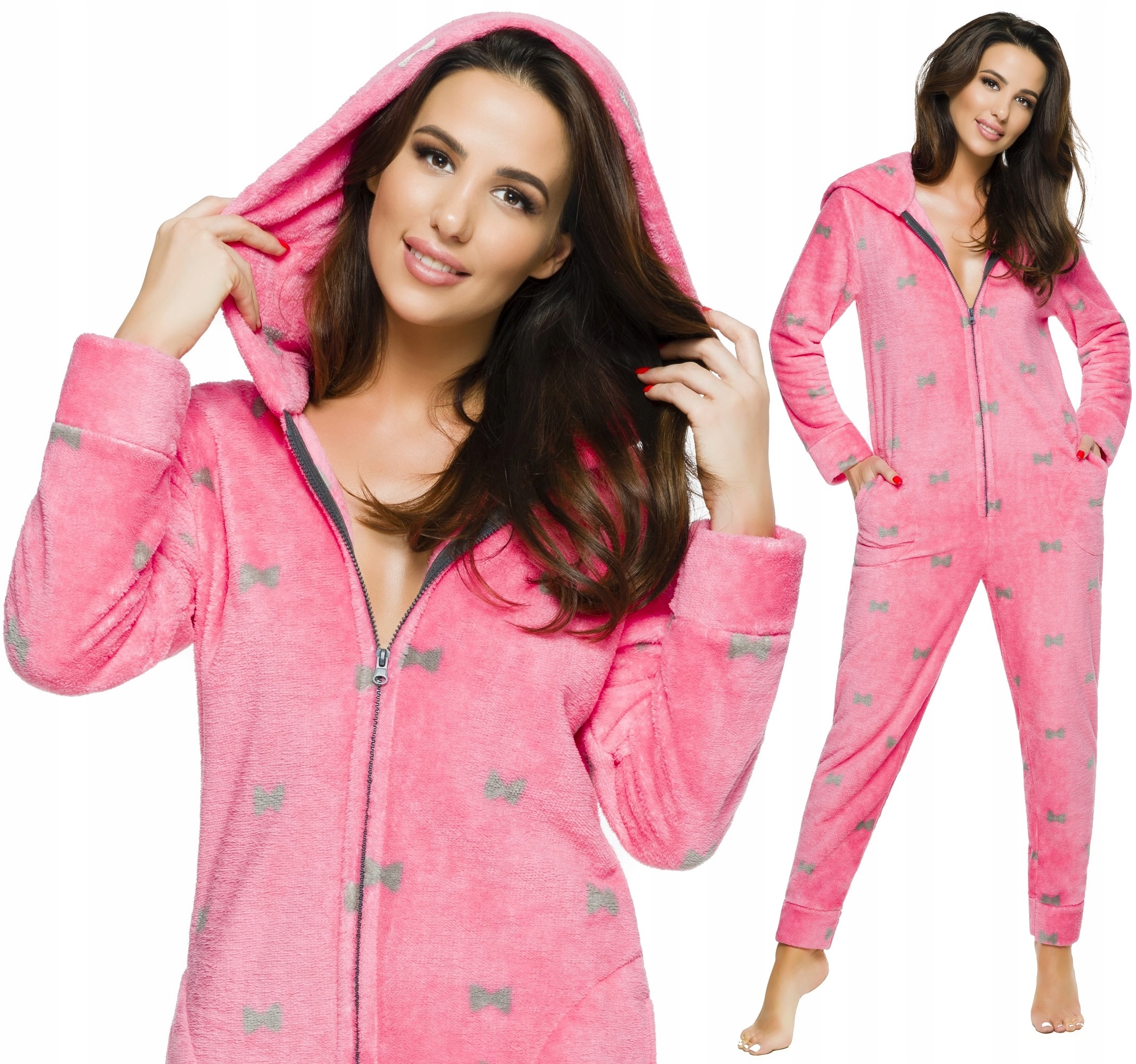 

Piżama Ciepły Kombinezon Kaptur Onesie Pajac M