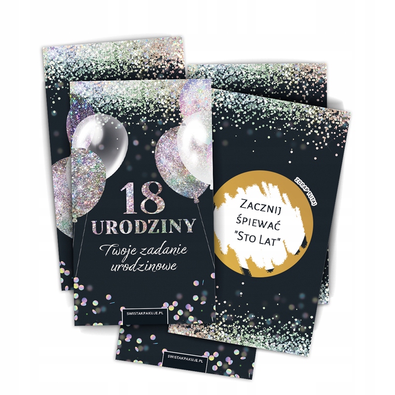 

Gra Na 18 urodziny Karty z zadaniami Zdrapki 20szt