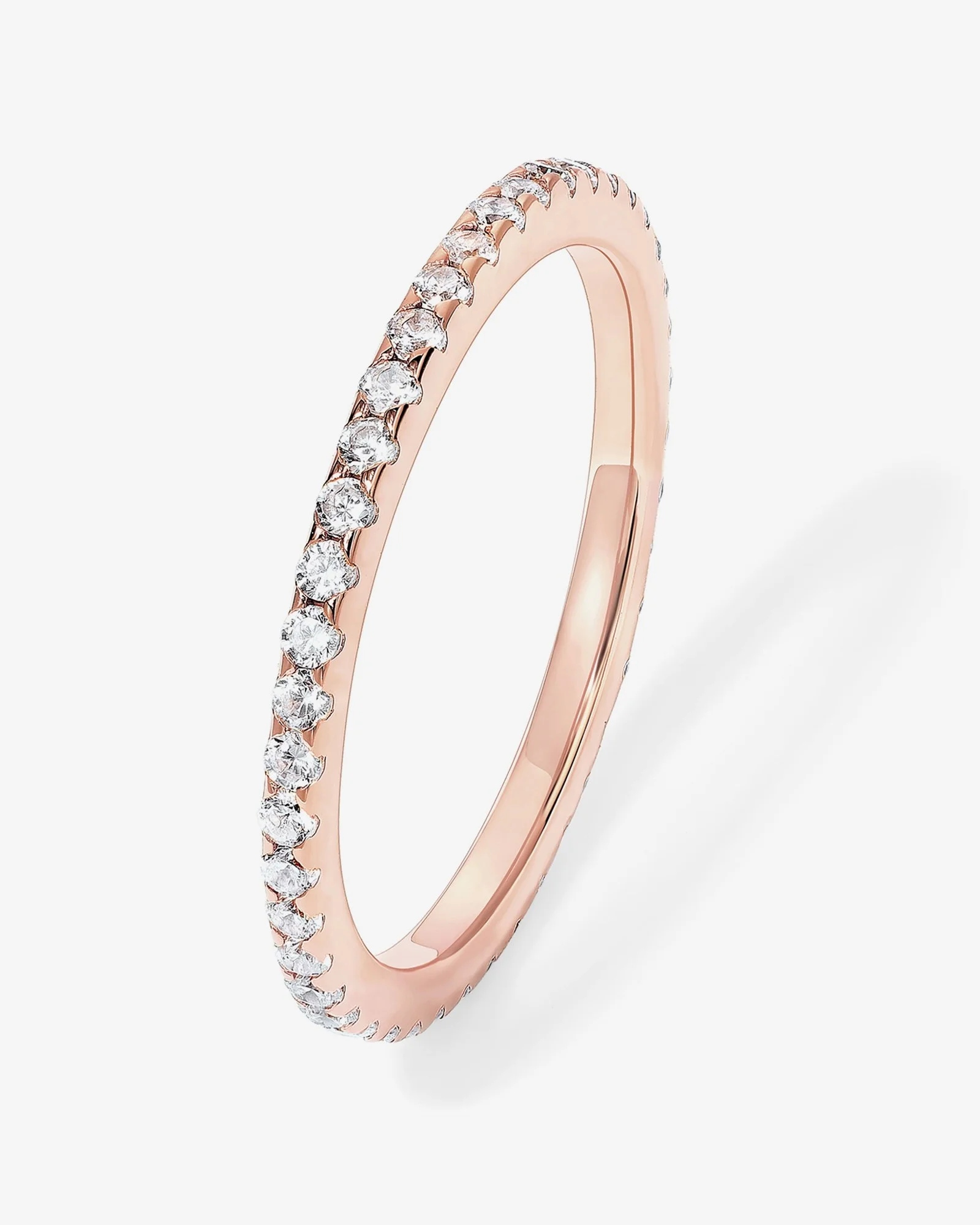 Prstýnek eternity Alba stříbro 925 pozlacený 18K růžové zlato 8 vel 17