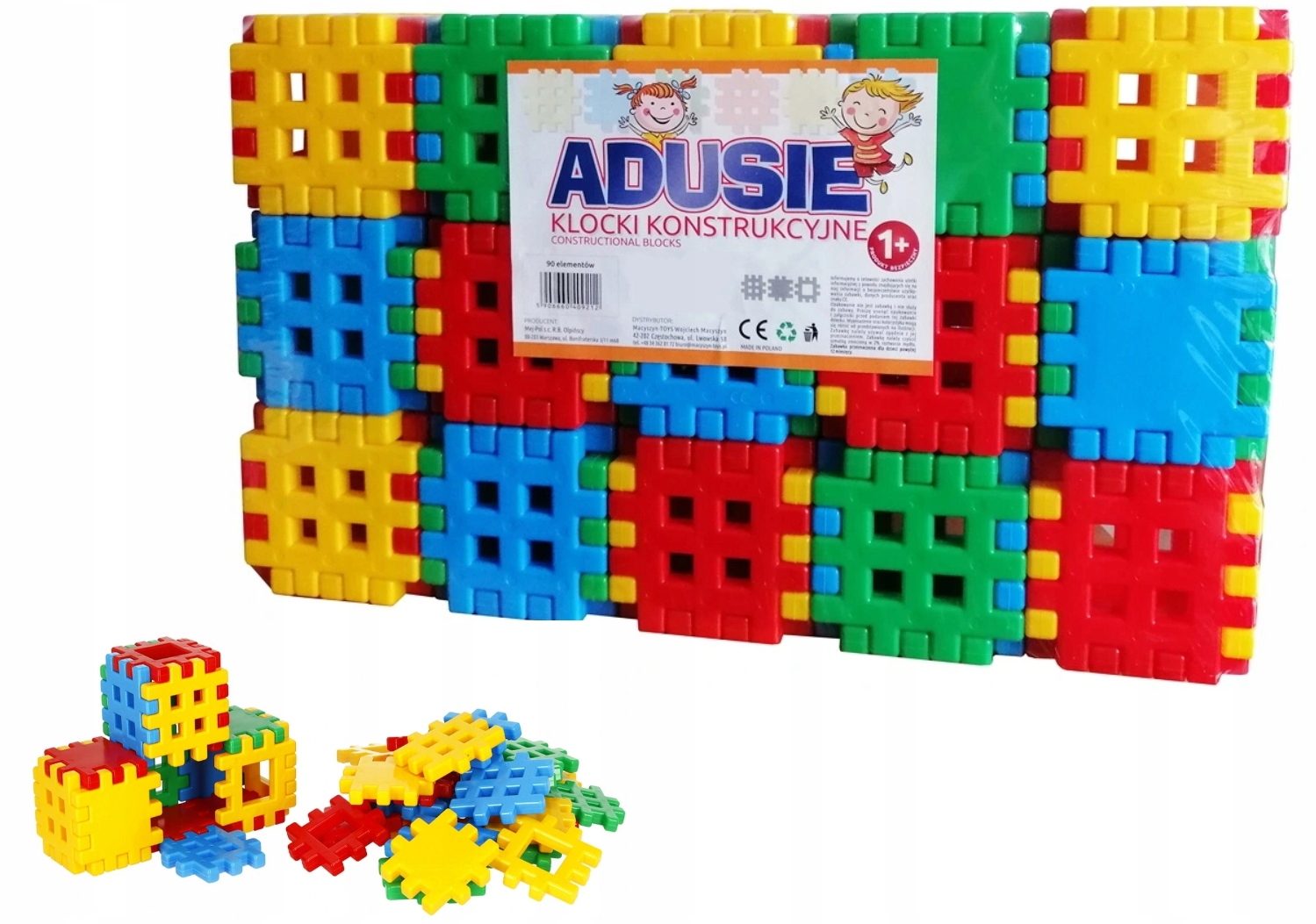

Duże Klocki Wafle Konstrukcyjne 90 El Adusie Pl