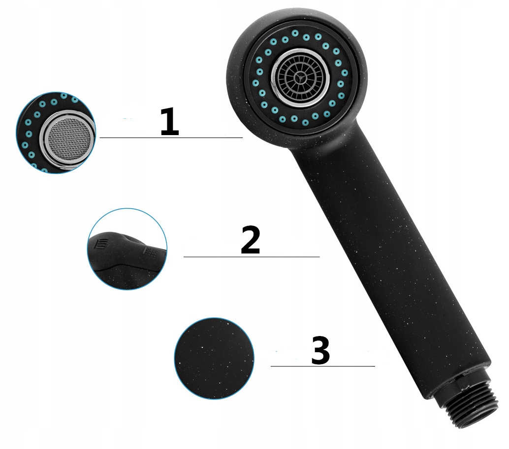 SŁUCHAWKA DO BATERII Z WYCIĄGANĄ WYLEWKĄ GRANIT Kod producenta SŁUCHAWKA