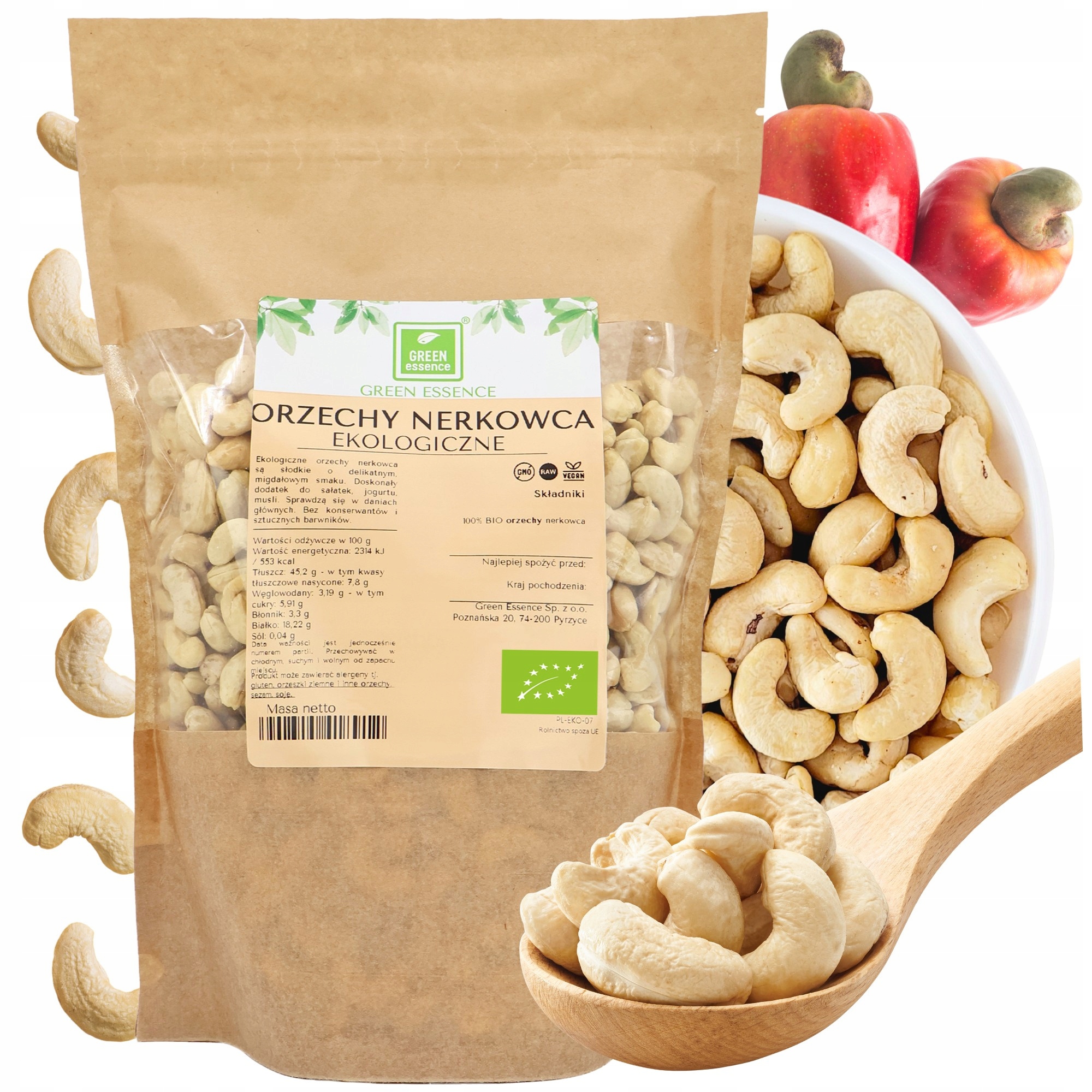 Kešu Ořechy Bio Kvalita 1 kg kešu ořechy celé přírodní lahodné čerstvé 1000 g