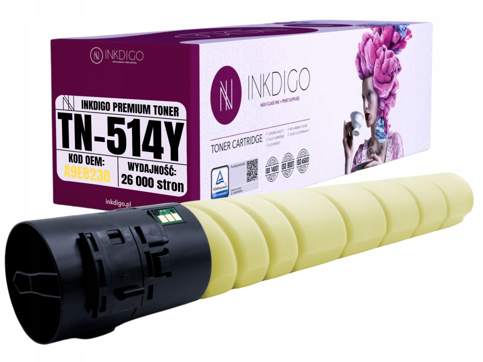 Náhradní Toner TN514Y Pro Tiskárnu Konica Minolta Bizhub C458 C558 C658