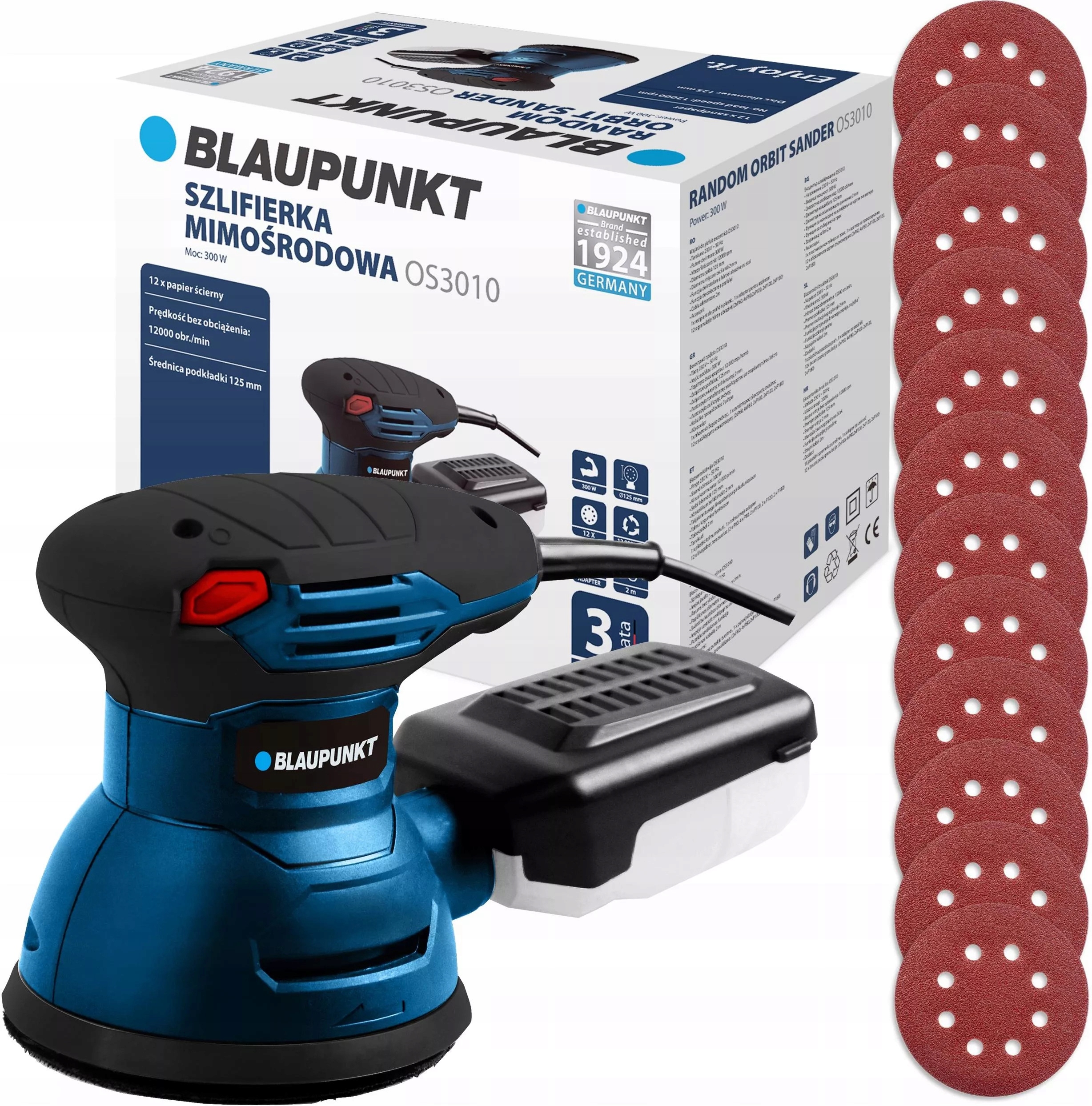 

Szlifierka mimośrodowa Blaupunkt oscylacyjna 300W