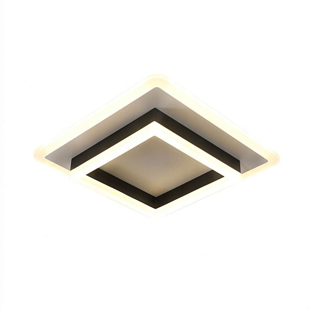 LAMPA SUFITOWA PLAFON LED 3000K 30W KWADRAT CZARNY NATYNKOWY 3300LM