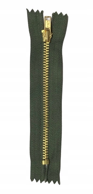 Zamek metalowy nierozdzielczy khaki 18cm