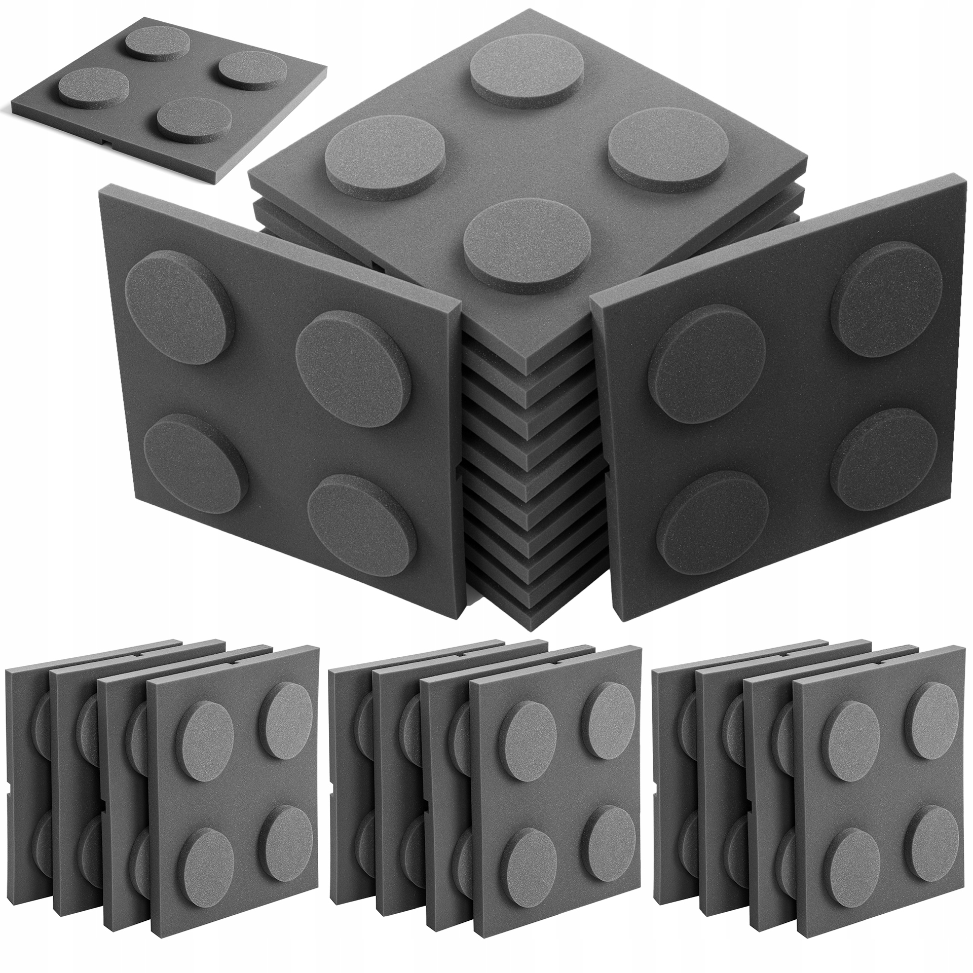 Akustické panely 4 m2 tlmiaca pena absorbujúca ozvenu, šedá