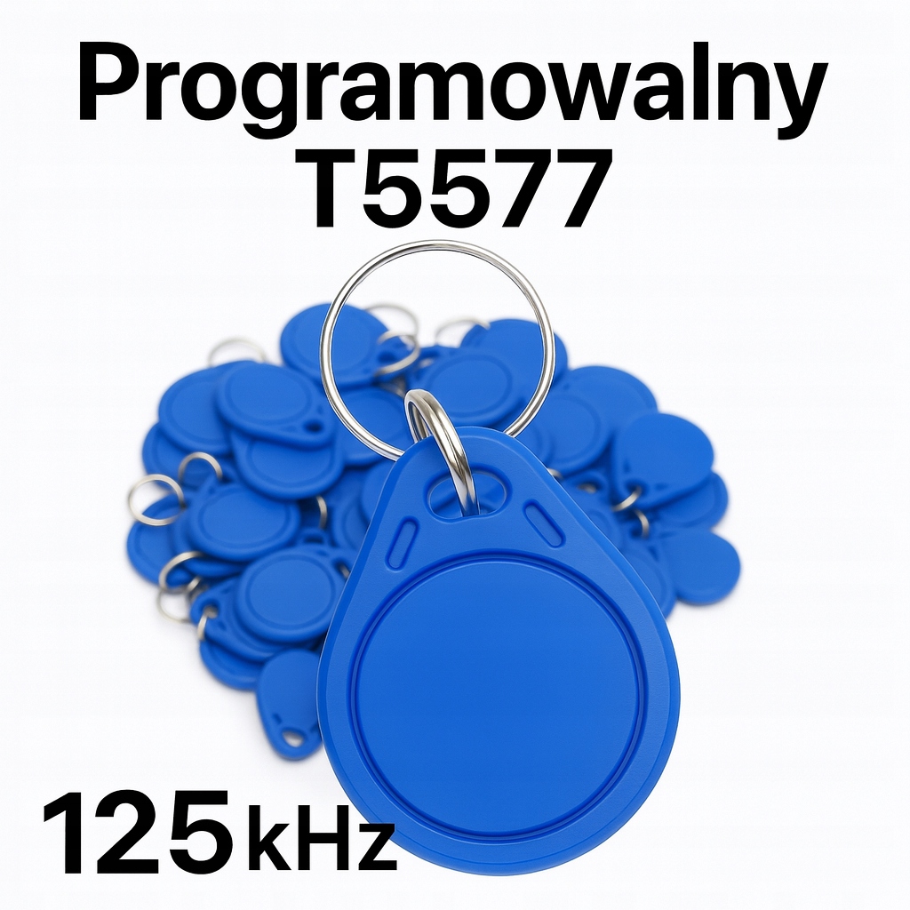 Brelok programowalny RFID 125kHz T5577 Unique EM4100 EMB2 zestaw 50 szt.