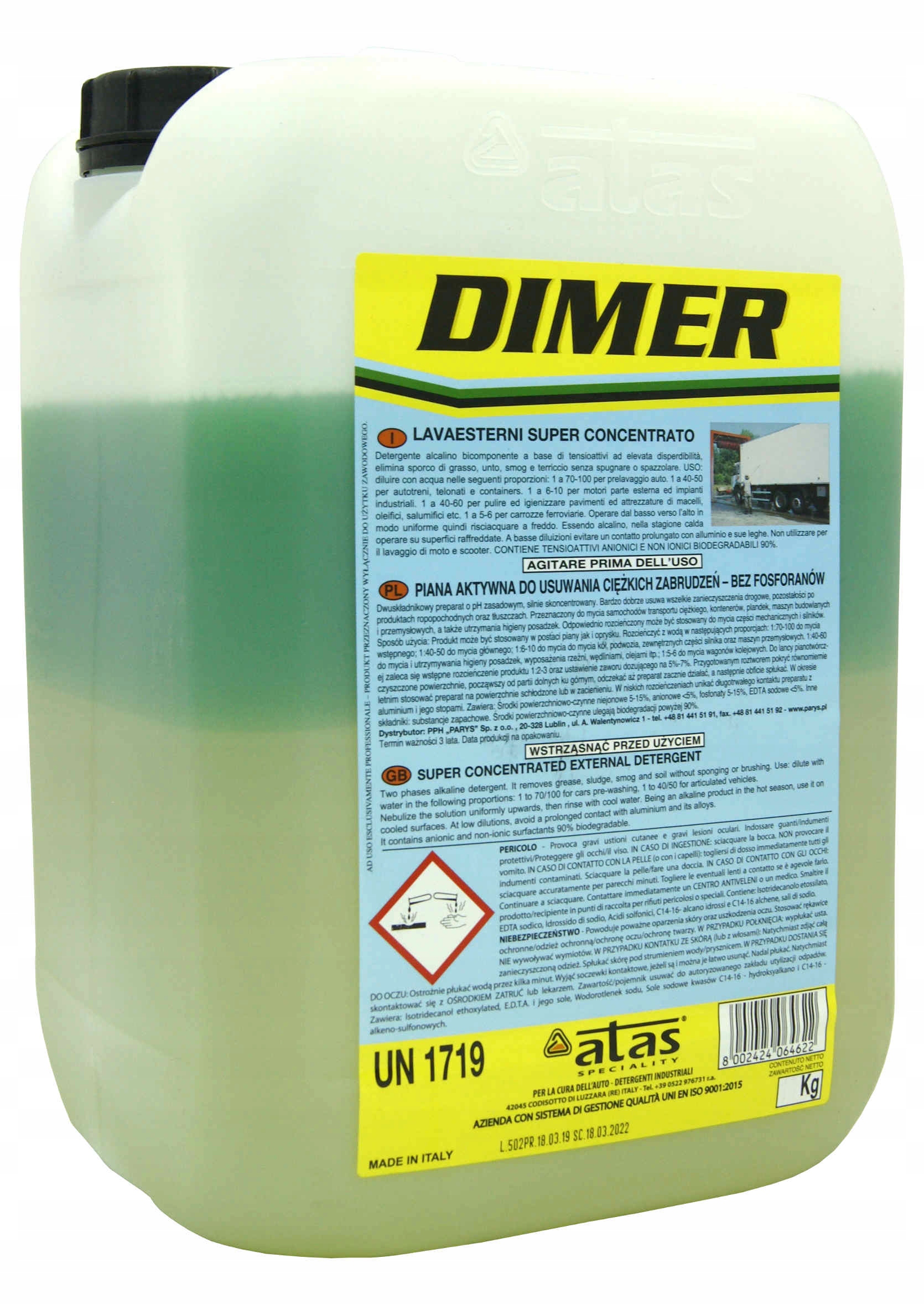 

Uniwersalny Środek Myjący Piana Akywna Dimer 10KG
