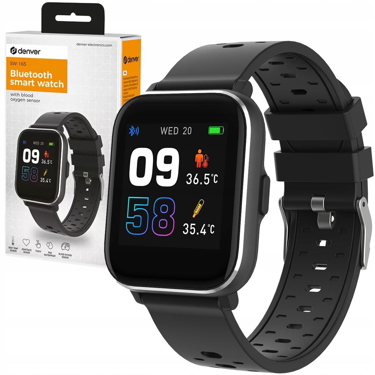 Smartwatch Denver SW-165 Sportowy Zegarek Czarny