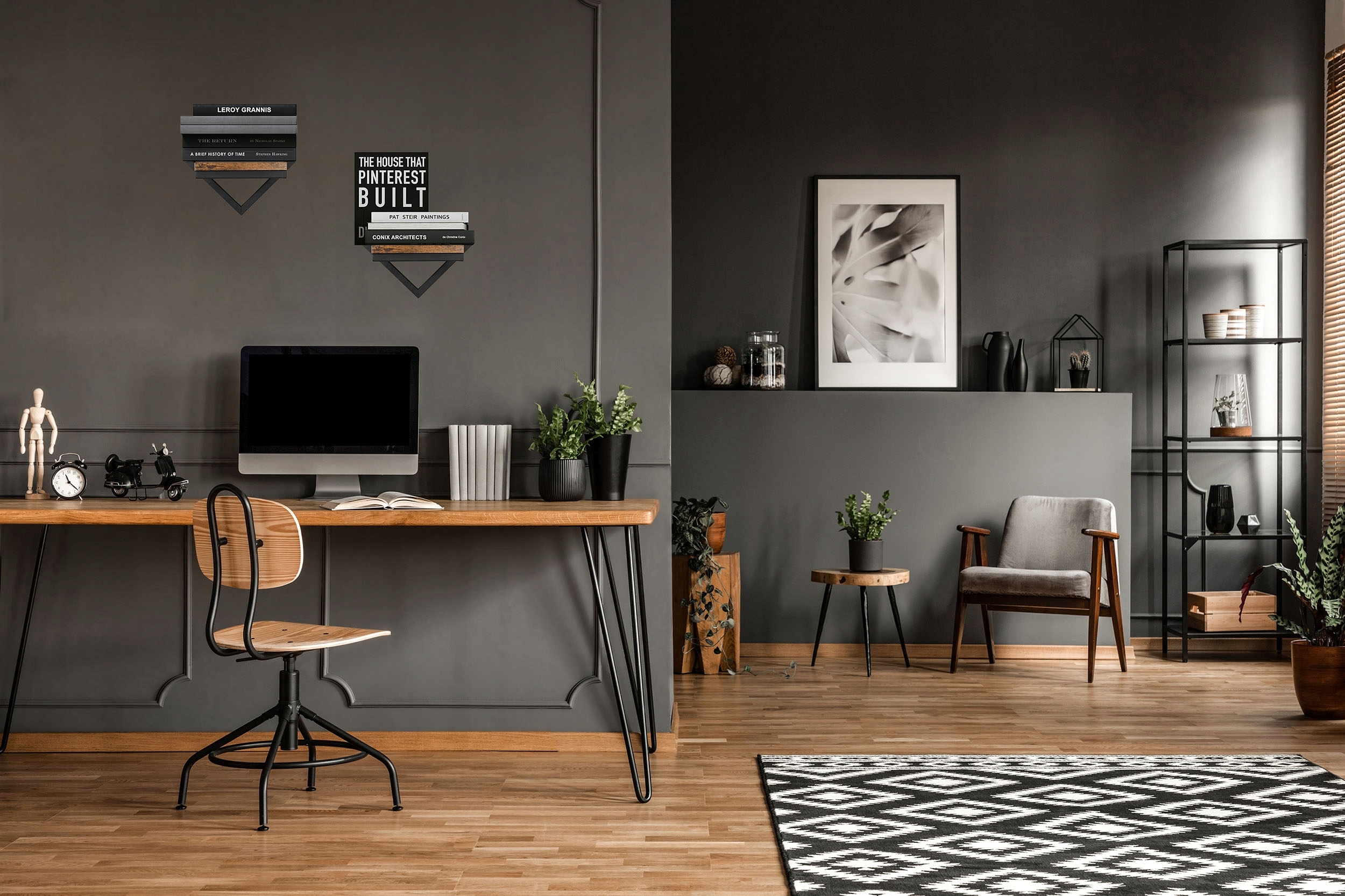 KWIETNIK WISZĄCY METALOWY NA ŚCIANĘ ŚCIENNY LOFT PÓŁKA NA KWIATY ROŚLINY Waga produktu z opakowaniem jednostkowym 1.05 kg