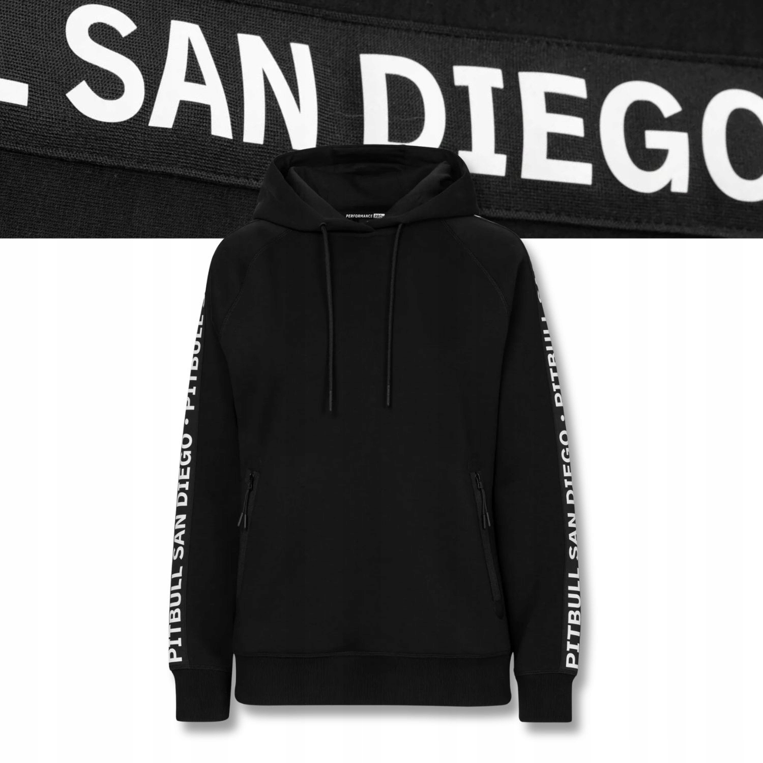 Dámská Mikina s kapucí Pitbull Tape Explory s nápisy na rukávech Xs