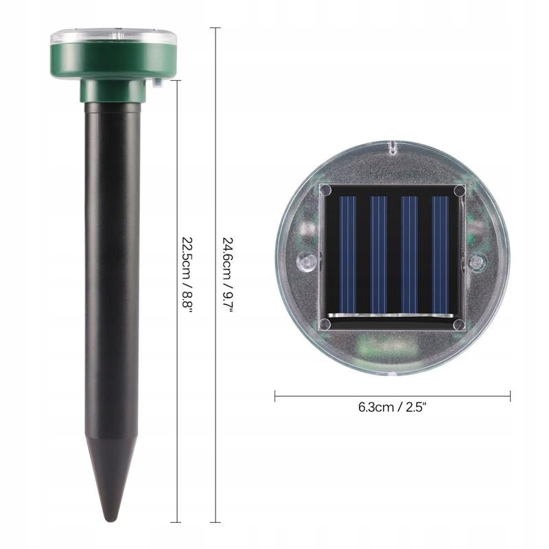 Solarinis kurmių, pelėnų, graužikų ir pelių atbaidytuvas, 4 vnt.