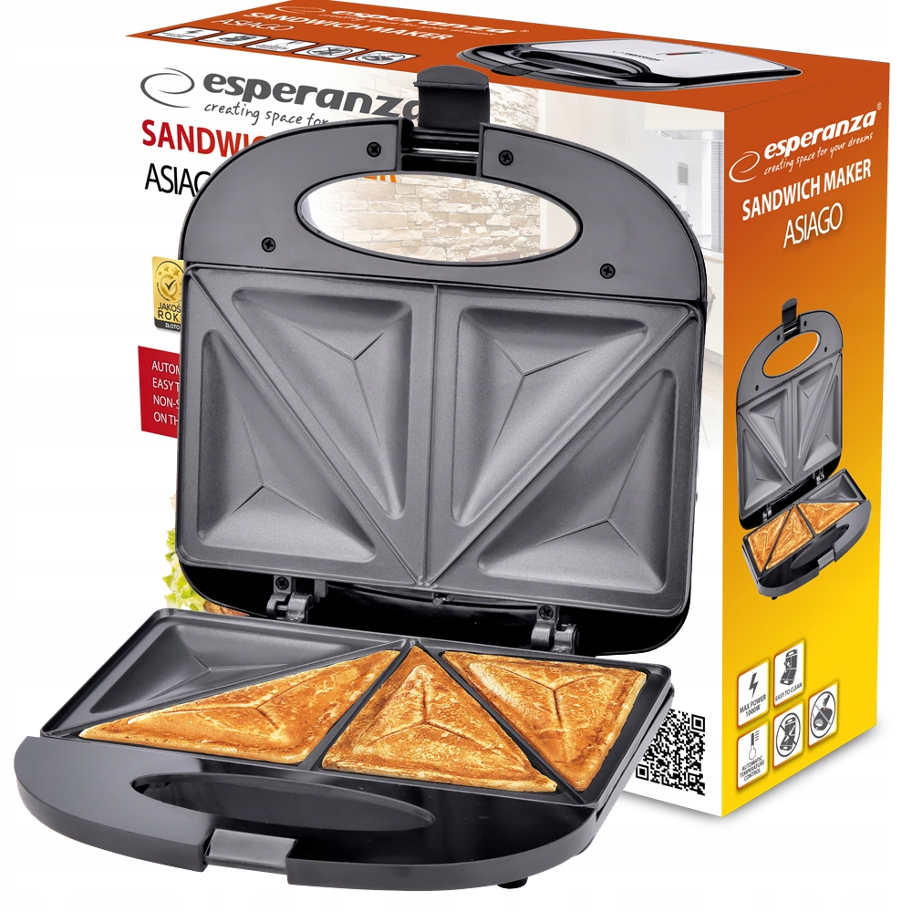 OPIEKACZ TOSTER KANAPEK TOSTÓW 4 TRÓJKĄTY 1000W