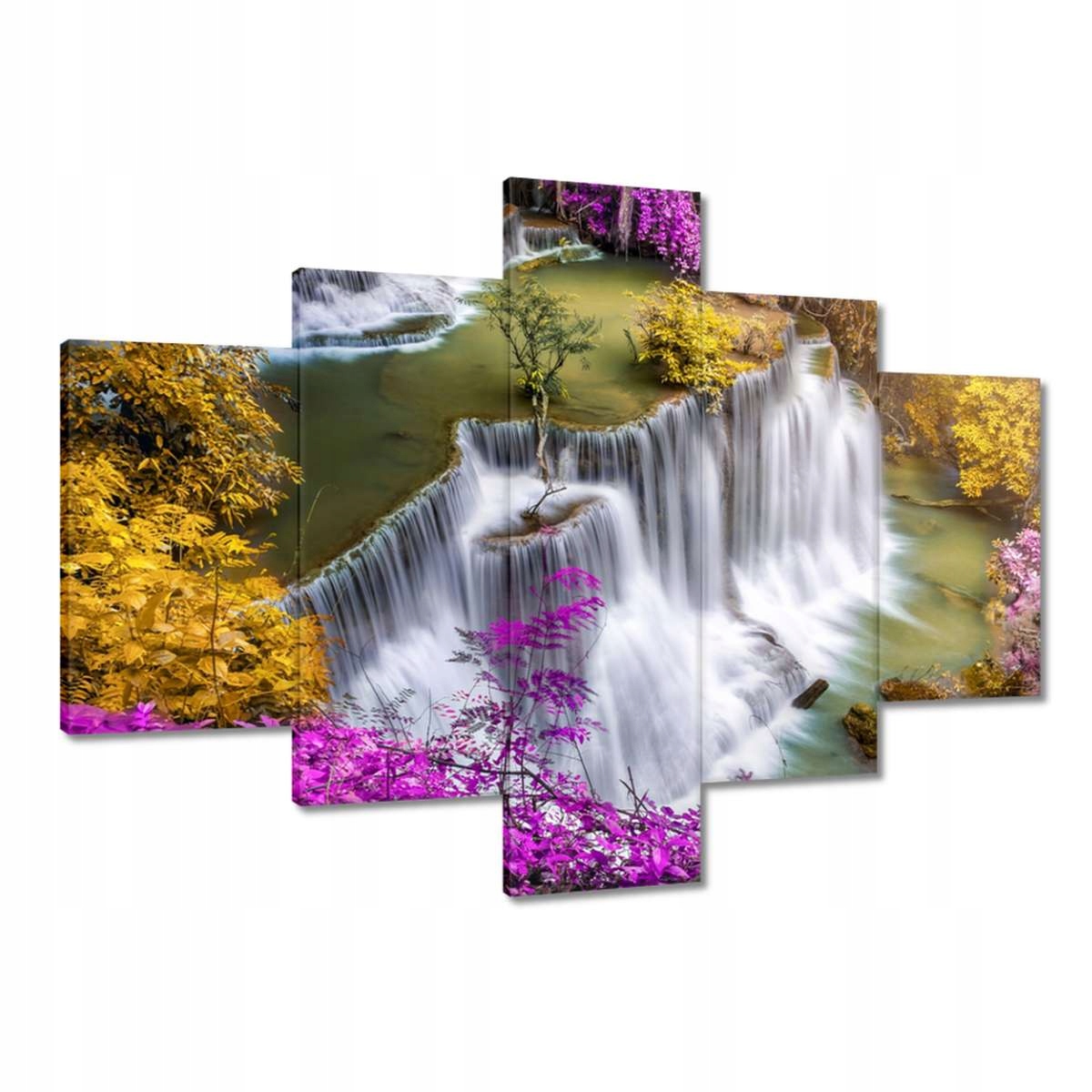 Obrazy 100x70 Fialově kolem kaskády