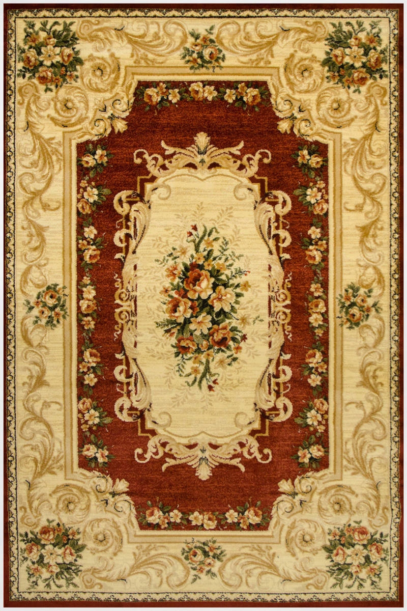 Dywan Do Salonu Sypialni Klasyczny Bordowy Kwiatowy Wzór Lotos 200x300 cm