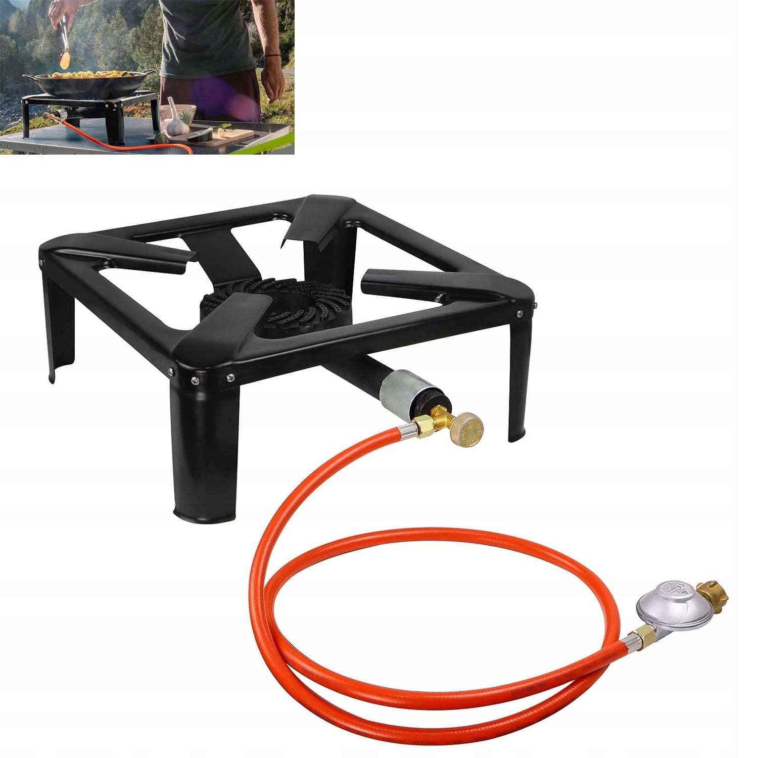 Plynová Stolička Litinový Hořák Na Láhve Turistický Vařič S Hadicí Reduktor