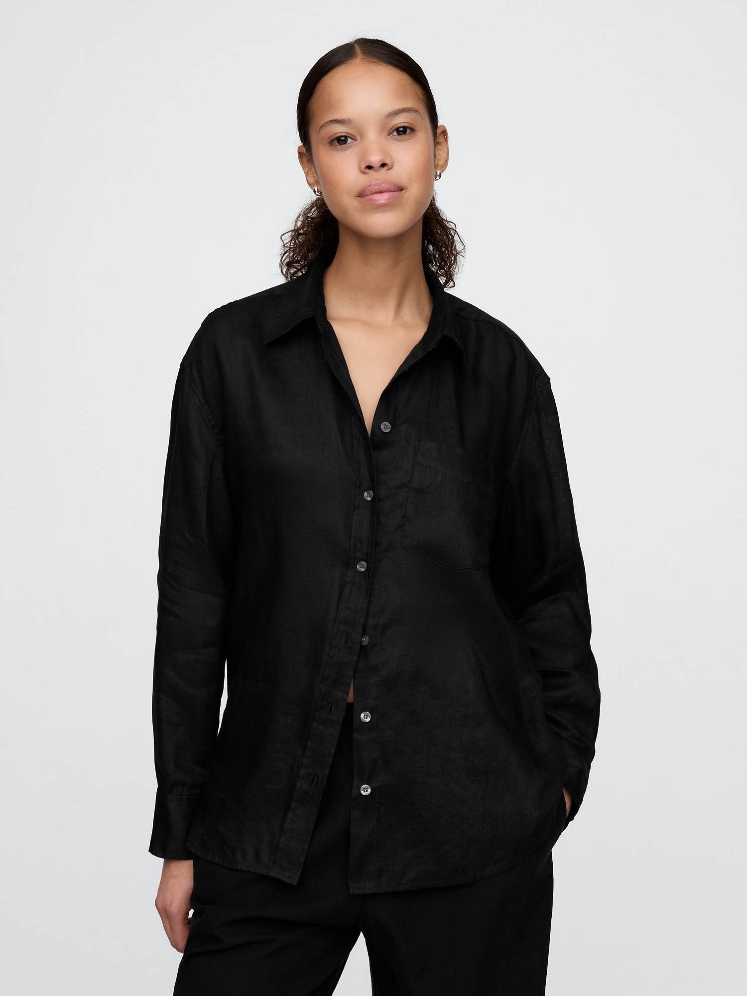 Gap Lněná oversize košile Big Shirt