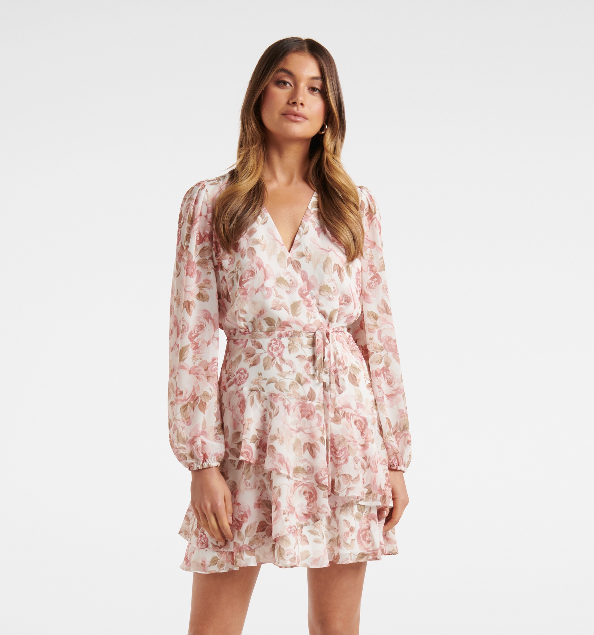 Květinové zavinovací Šaty , béžové, Forever New 44