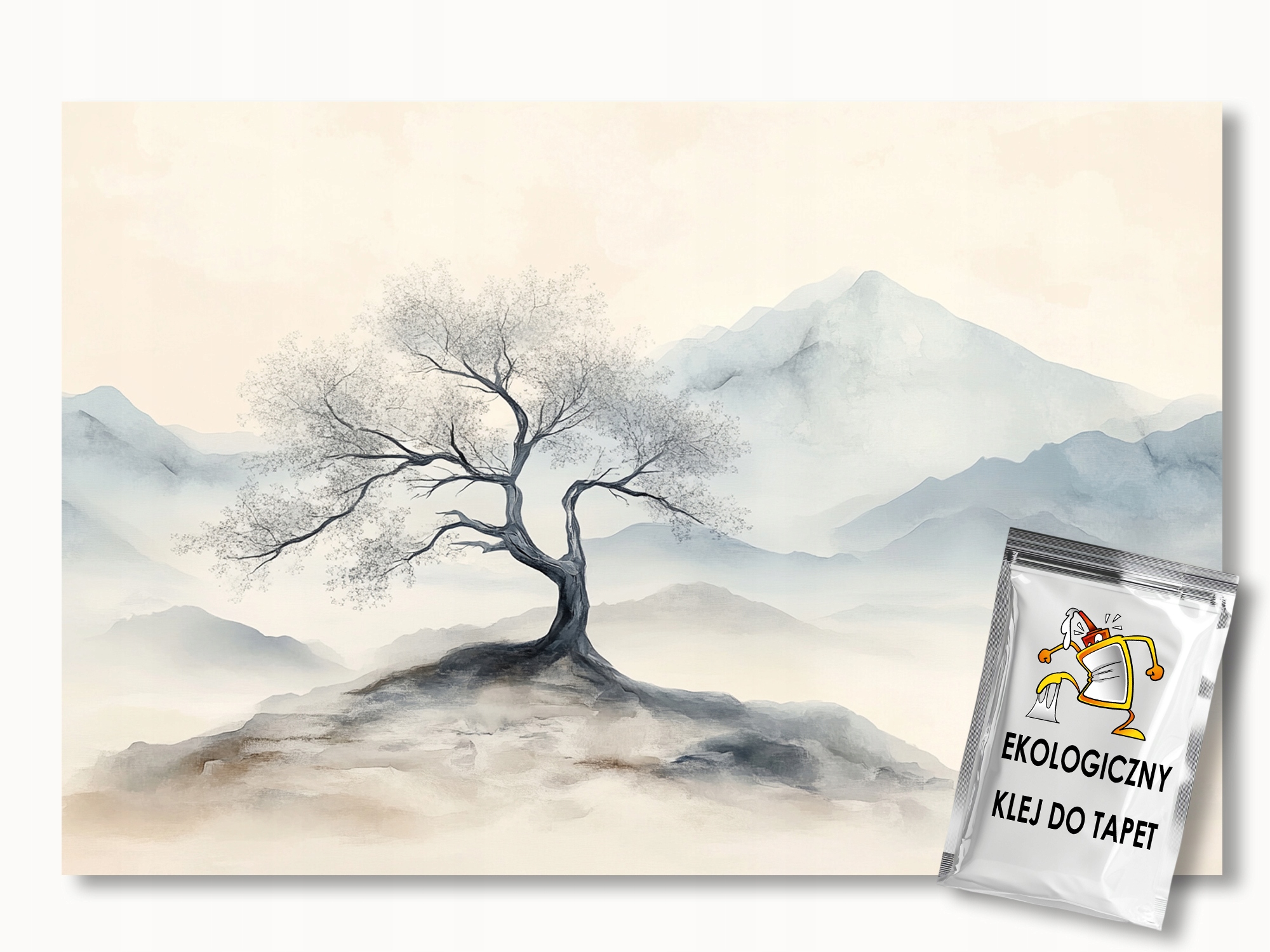 Fototapeta Flizelina Akvarel Asie Japonsko Hory Dřevo Zen 150x105 155g