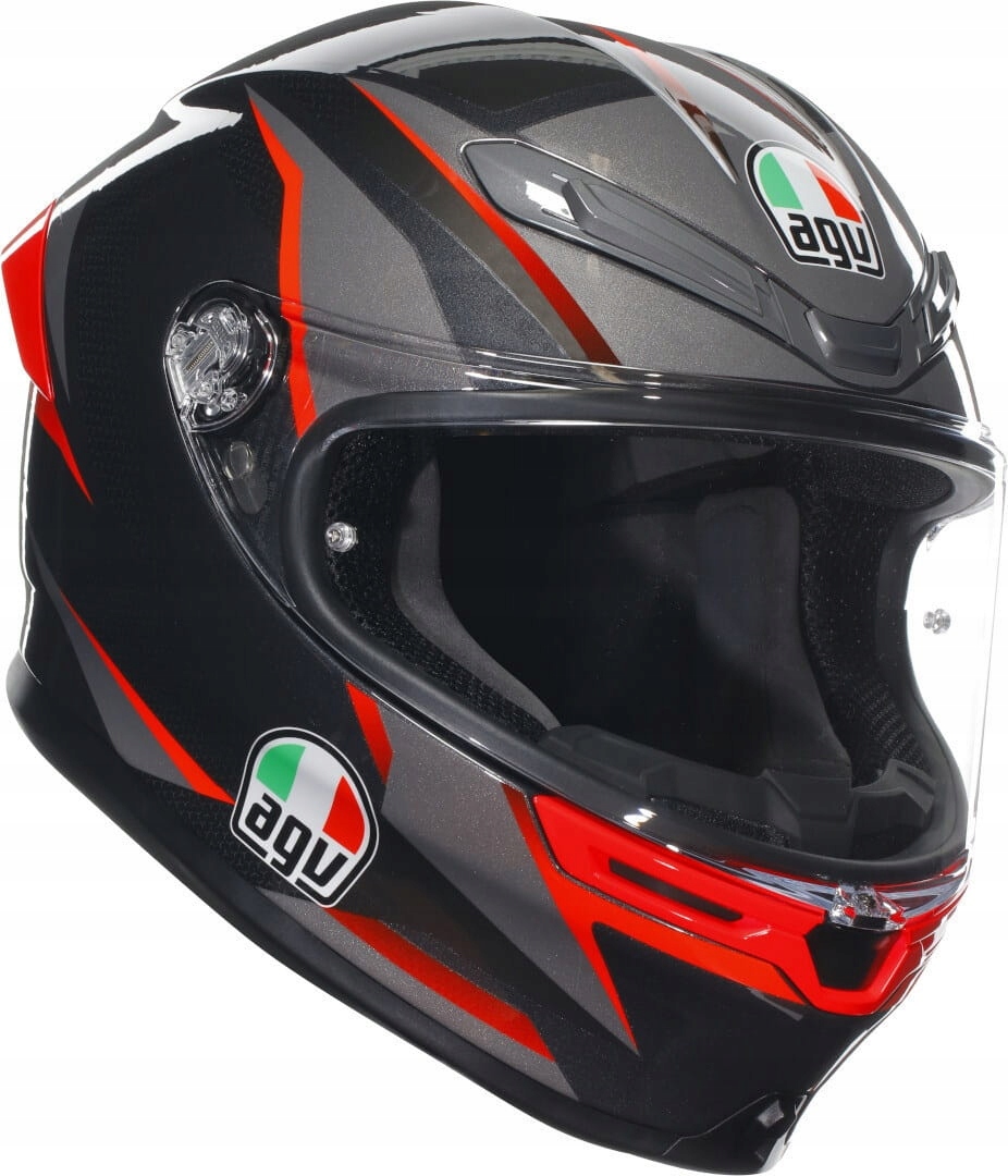 Agv K6 S Slashcut Black Grey Red Motocyklová Prilba Integrálna