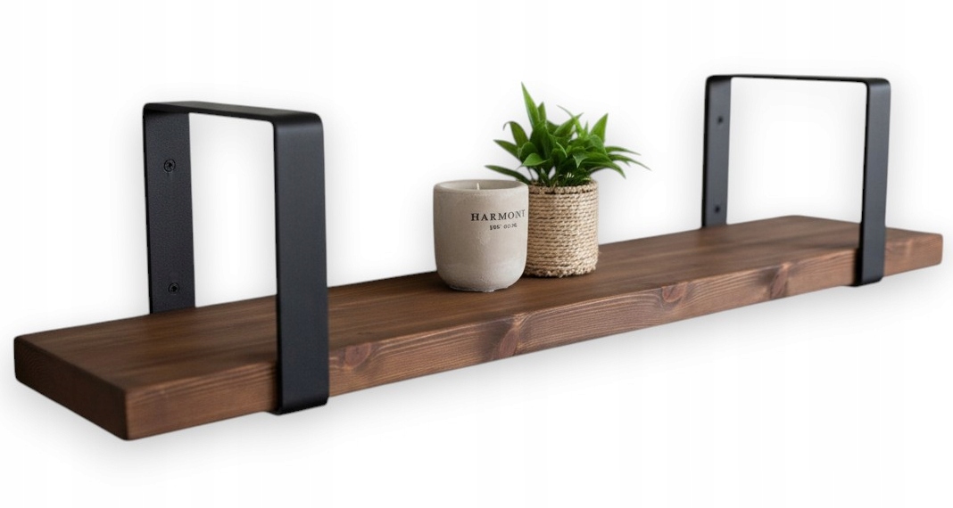 Polička na knihy Loft závesná nástenná hrubá pevná masívne drevo 145 cm x 30 cm