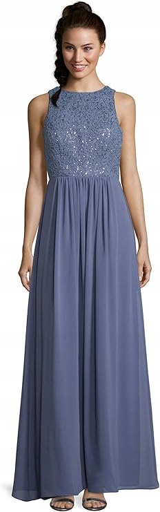 Vera Mont Dlouhé Šaty S Krajkou A Plisovaným Spodním Dílem 34 Jpc