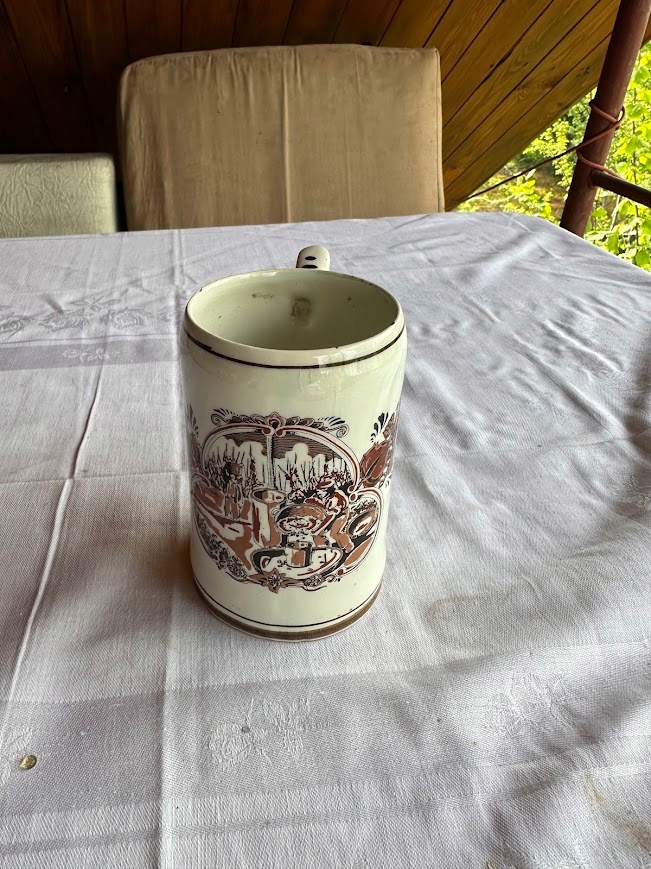KUFEL CERAMICZNY GOLDA BROWN HOLLAND RĘCZNIE MALOWANY