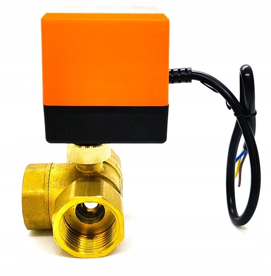 Elektrozawór 3 drożny 3/4" z siłownikiem 230V Marka ZVL