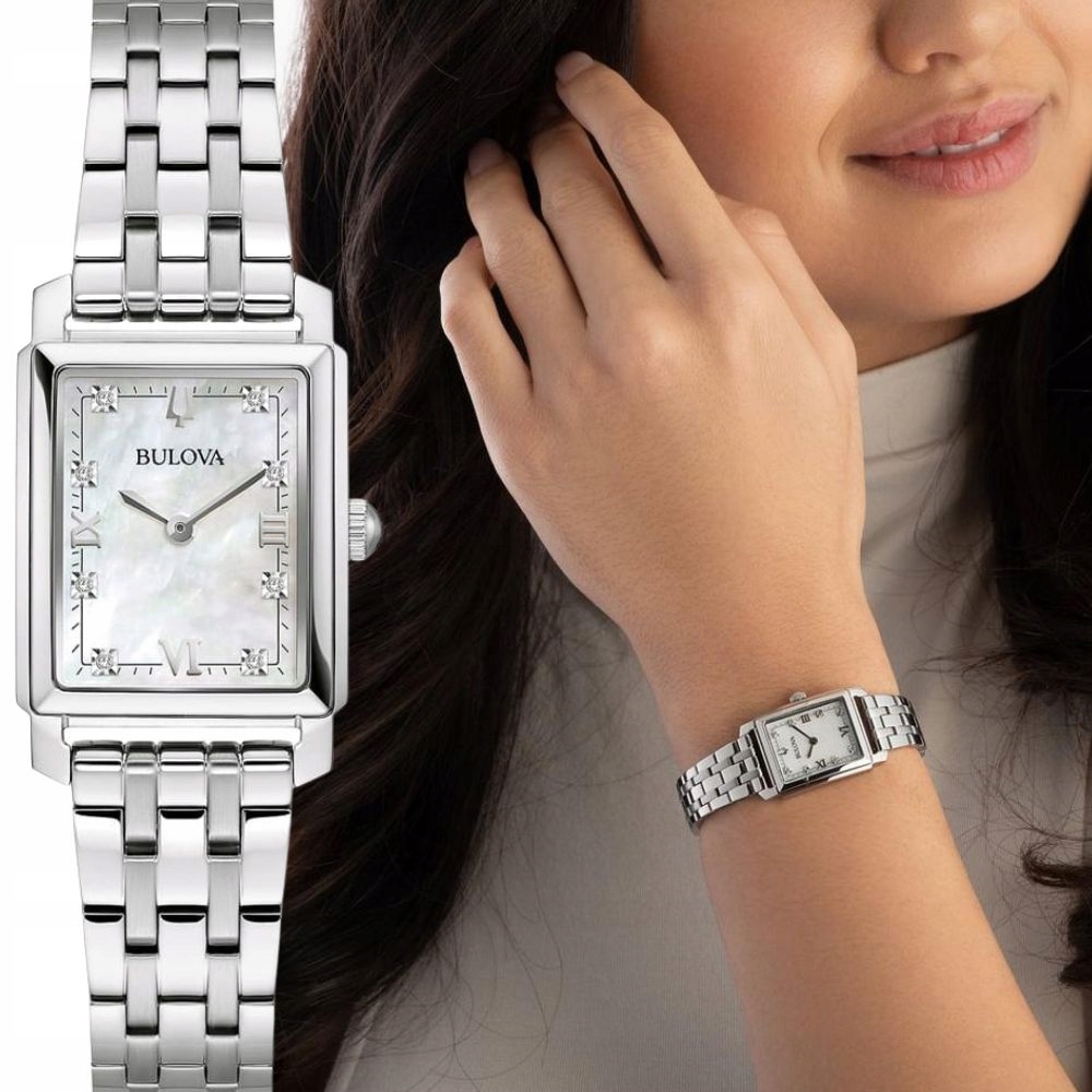 Nowy Zegarek Damski Bulova 96P244 Sutton Srebrny Na Bransolecie