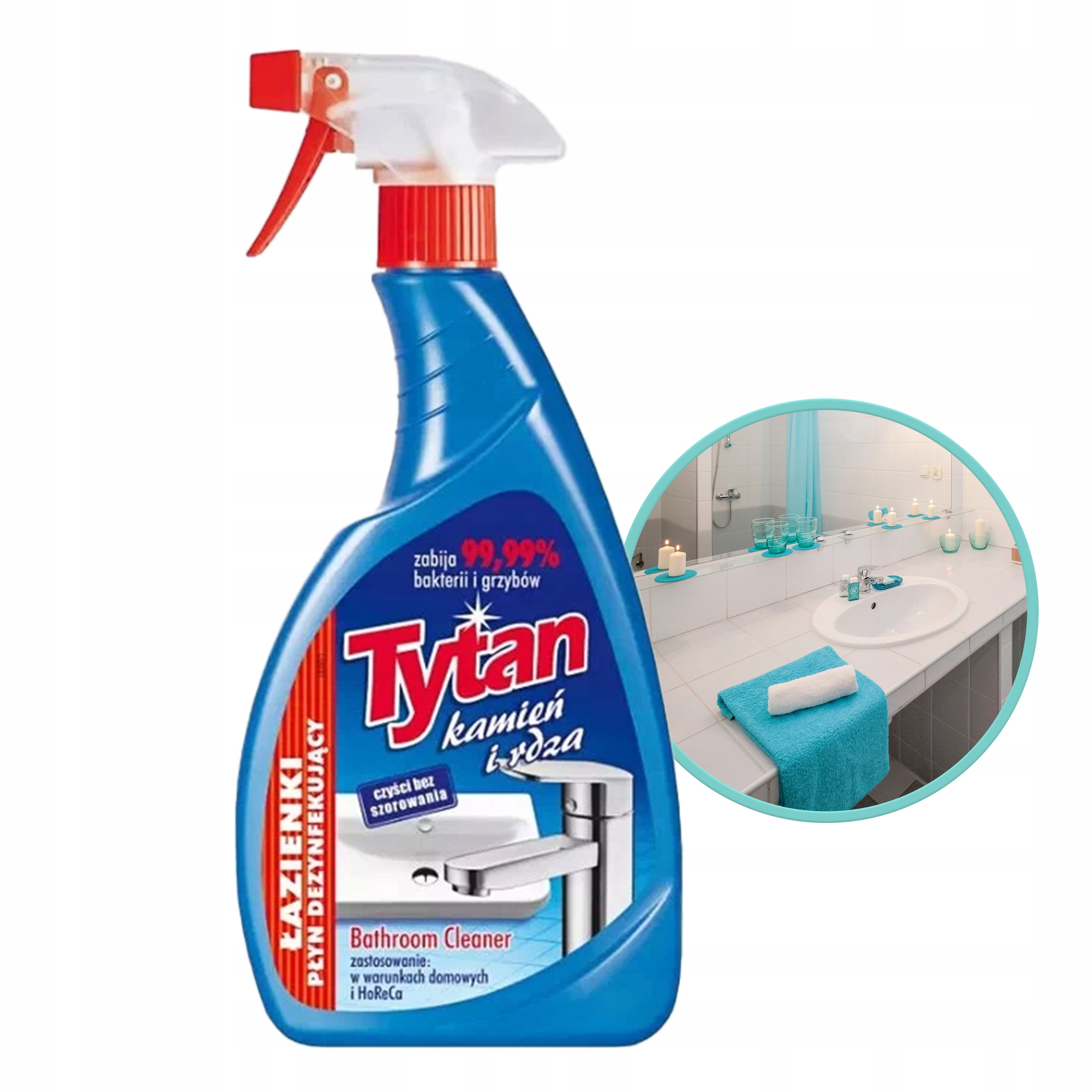 TYTAN KAMIEŃ I RDZA 500ml SPRAY DO CZYSZCZENIA ŁAZIENKI Marka Tytan