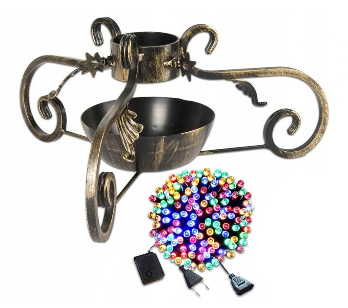STOJAK POD CHOINKĘ ZESTAW LAMPKI 100 LED