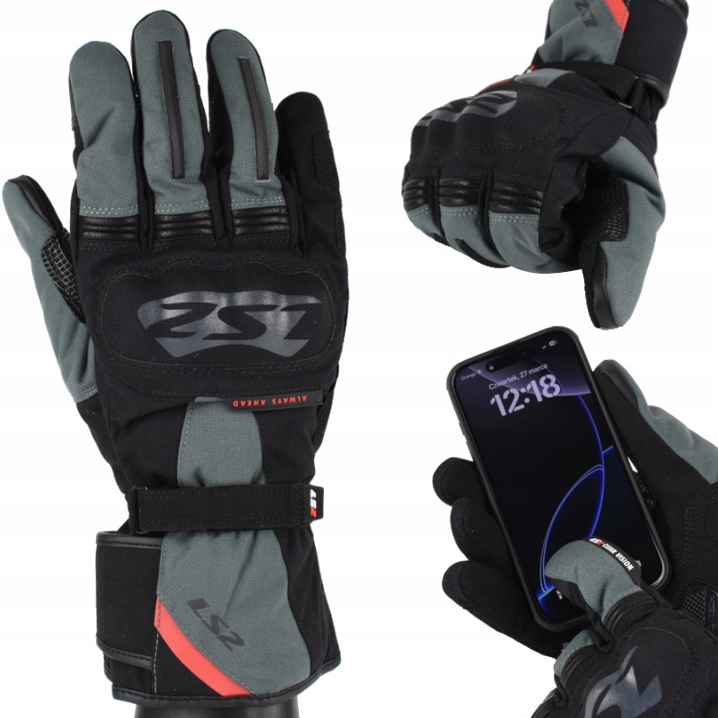 Motocyklové rukavice LS2 Zateplené Zimné LS2 Snow Man Bl. Green L