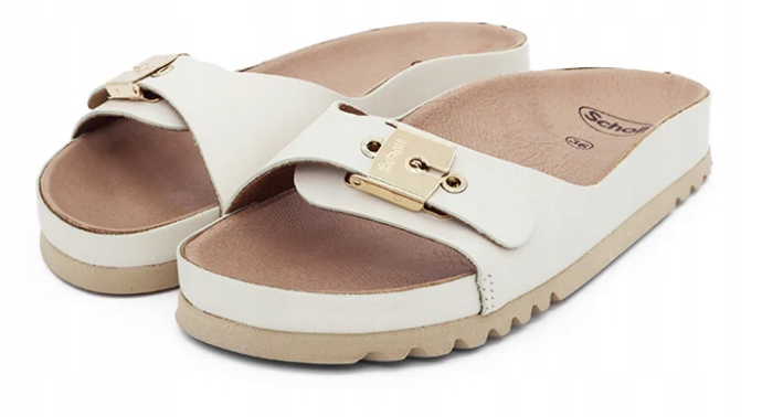 Scholl Dámské Nazouváky Ecru S Ozdobným Visacím Zámkem Casual 39 T7A