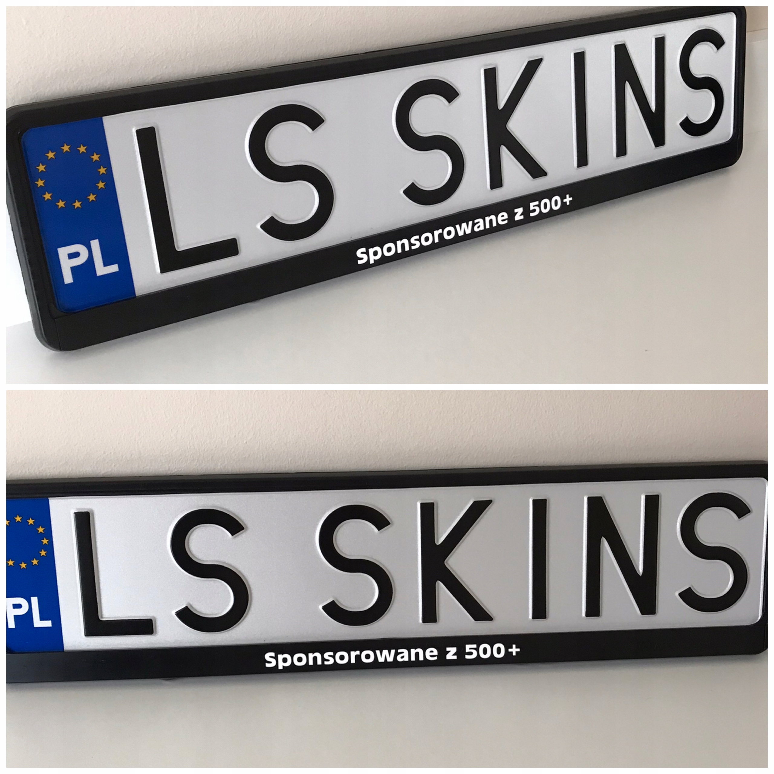 RAMKA POD TABLICE REJESTRACYJCA Z WŁASNYM NAPISEM Producent Luxuryskins