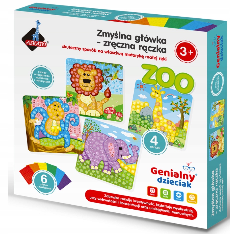 

Piankowa wyklejanka Zwierzątka Genialny dzieciak