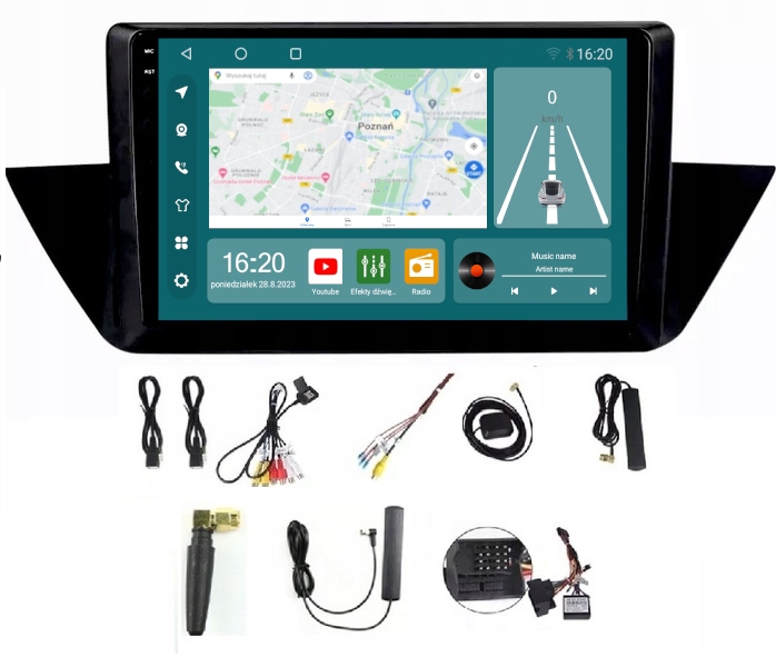 Rádio Navigace Carplay Gps Android Bmw X1 2009-2015 Wifi 8GB 256GB Sim