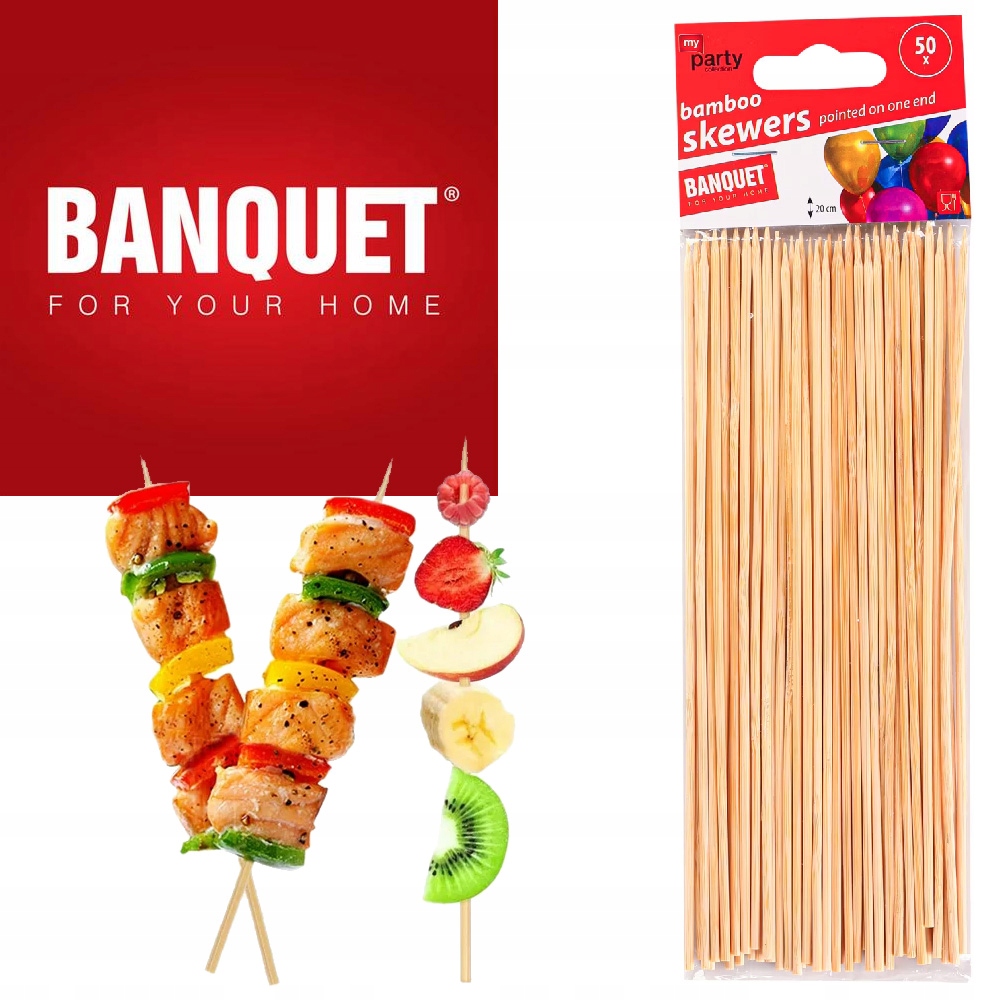 PATYCZKI DO SZASZŁYKÓW 50szt BAMBUSOWE OSTRE WYKAŁACZKI DO GRILLA 25CM Długość (cm) 25