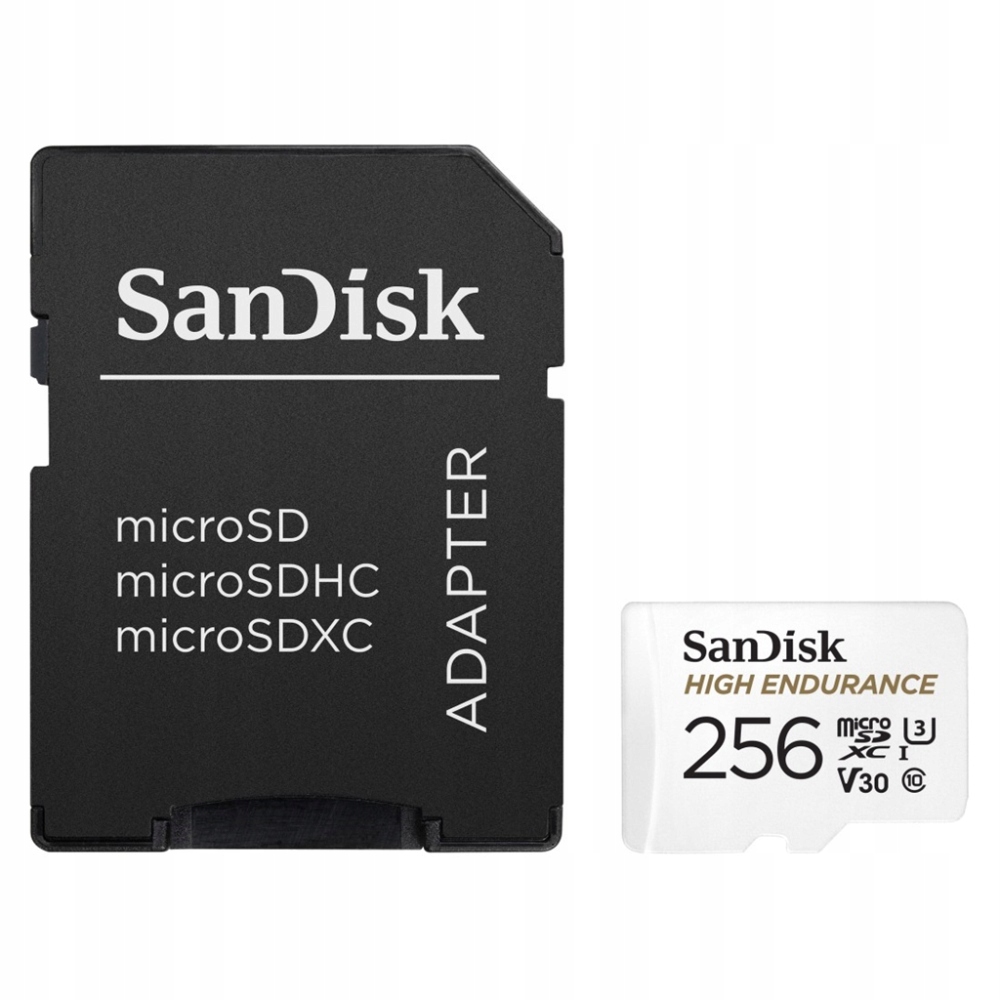 High Endurance microSDXC 256GB V30 z adapterem (re Pojemność karty 256 GB