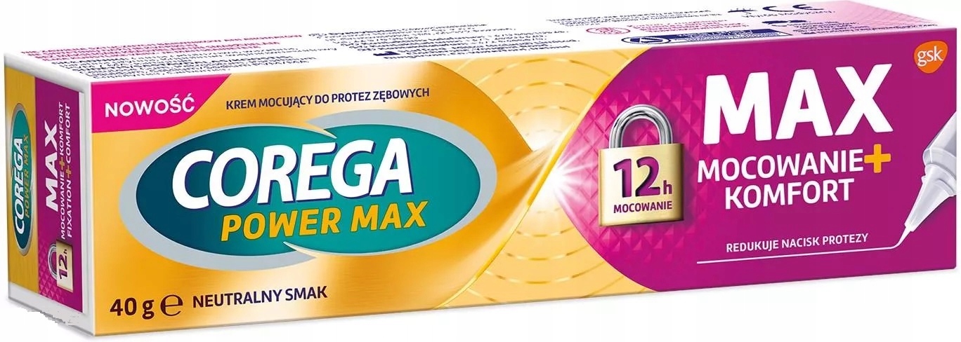 

Corega Power Max Mocowanie+Osłona neutralny 40g