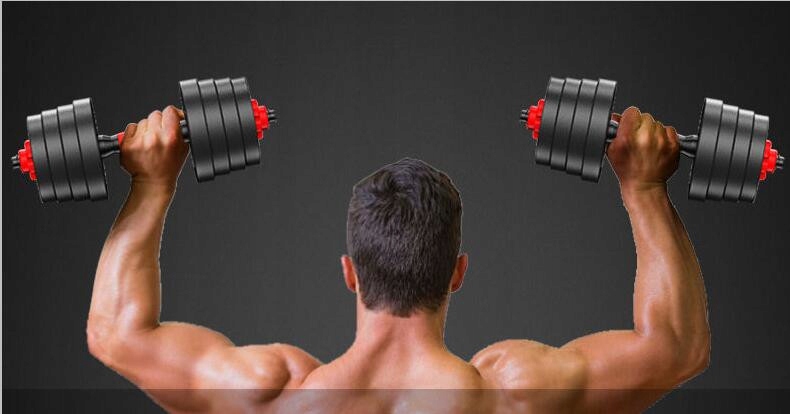 HANTLE REGULOWANE 20KG 2X10KG CIĘŻARKI ZE SZTANGĄ DO ĆWICZEŃ BICEPS TRICEPS Model MH20SET