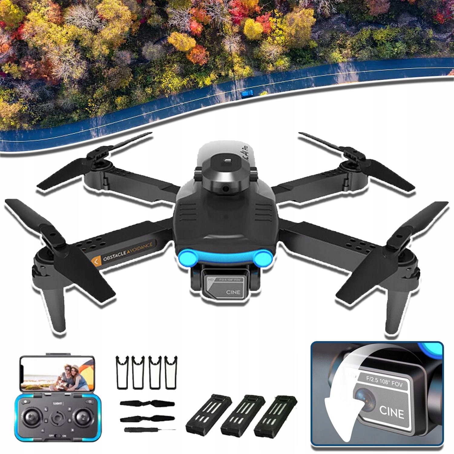 Dron S 4K Hd Kamerou, Dron Pro Začátečníky, Kvadrokoptéra S 3 Bateriemi